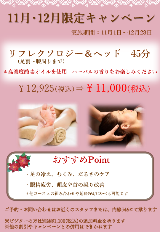 11月・12月限定メニュー